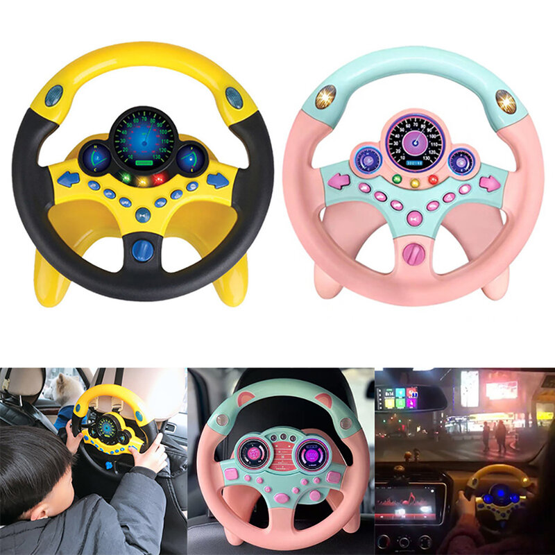 Symulacja elektryczna kierownica zabawka ze światłem i dźwiękiem edukacyjne dzieci co-pilot dziecięcy samochodzik wokalny zabawka prezent
