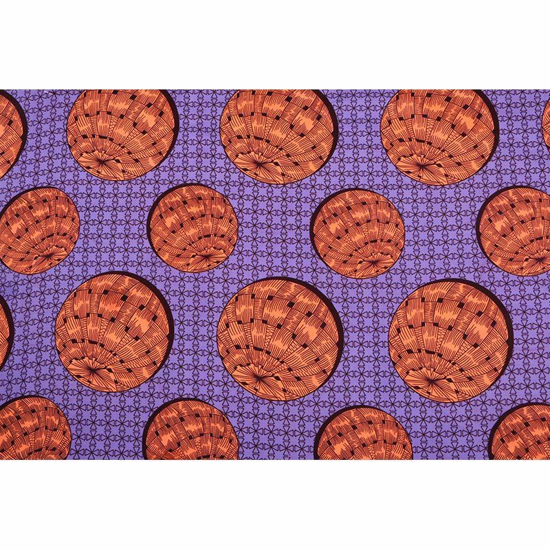 2019 последнее поступление, фиолетовая 100% Полиэстеровая ткань с принтом в виде шариков, африканская Гарантированная ткань с восковым принтом