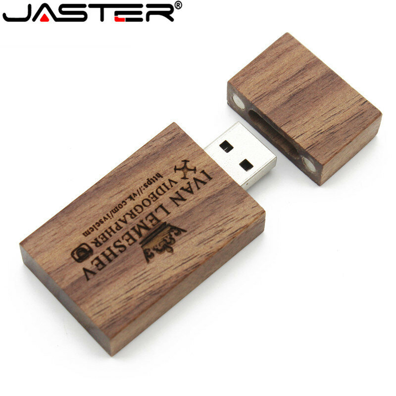 JASTER (Tự Do Tùy Chỉnh Logo) khối Gỗ USB 2.0 Đèn Led Gỗ Gụ Pendrive 4GB / 8GB / 16GB / 32GB /64GB Bút Nhớ