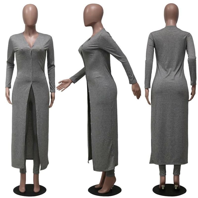 Conjunto de 2 piezas de manga larga para mujer, ropa de otoño, 2020