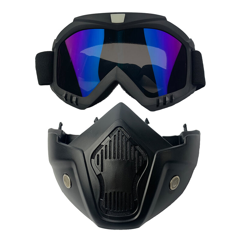 Maschera da Snowboard da sci all'aperto occhiali da sci per motoslitta occhiali protettivi da Motocross antivento occhiali di sicurezza con filtro per la bocca