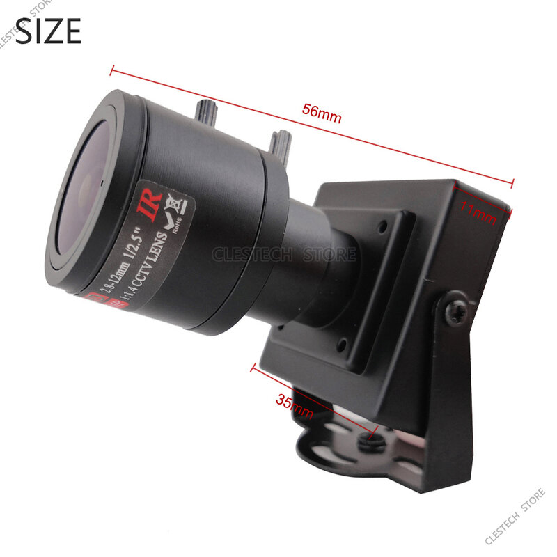 Mini cámara CCTV de 2,8mm-12mm, Zoom HD 1200TVL, enfoque Manual, Metal, vigilancia de seguridad analógica, Micro vídeo Vidicon para el hogar/coche