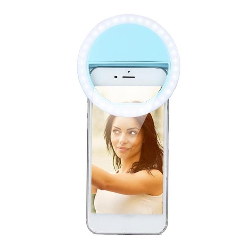 Đa Năng Selfie LED Vòng Đèn LED Di Động Điện Thoại Di Động 36 Đèn LED Selfie Đèn Dạ Quang Vòng Kẹp Cho iPhone 8 7 6 Plus Samsung