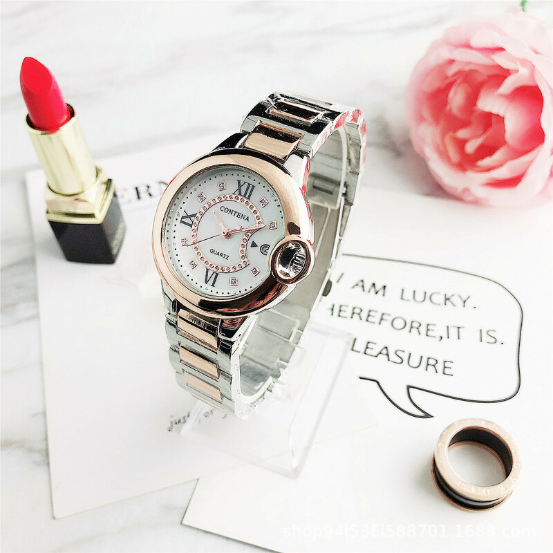 Relógio de quartzo feminino da moda, relógio de pulso à prova d'água com data automática para mulheres, novo, 2020