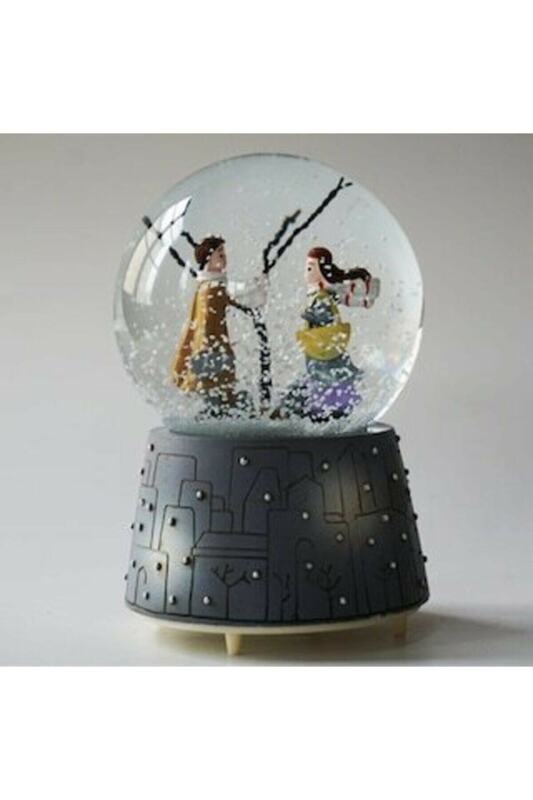 Caixa de música luminosa globo de neve pulverizado romântico dia dos namorados presente globos menina menino design bola de cristal de vidro