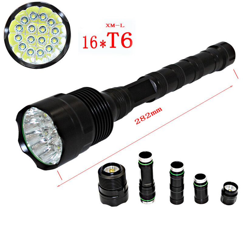 Powerful 32000LM  16x XM-L T6 LED Flashlight Ultral Bright Tactical Torch Lamp Night Light For Emergency and Self Defense