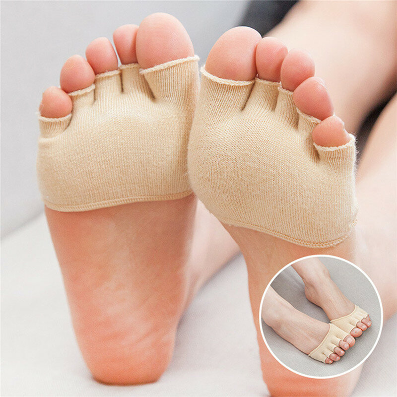 1 par de suor absorve o suor, cuidados com os pés, unissex, meias de dedo do pé