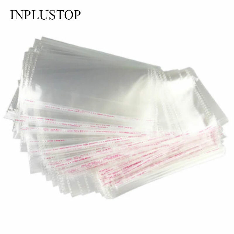 100/300pcs OPP poli sacchetti trasparenti autoadesivi trasparenti in Cellophane sacchetto di imballaggio di plastica all'ingrosso spesse carte per biscotti sacchetti OPP