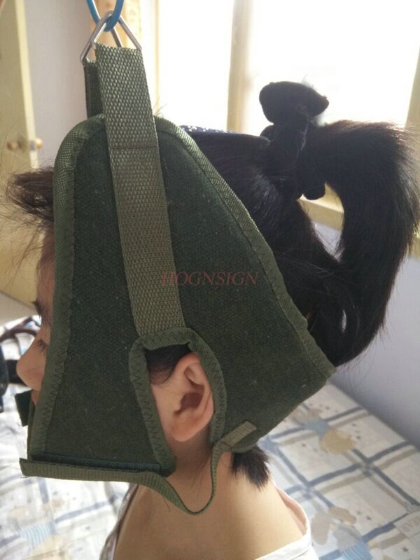 cervical traction Green Canvas Cervical Traction Belt Sling Tractor Stretch Chair Thickening Hood Neck Care Tool Home Medical