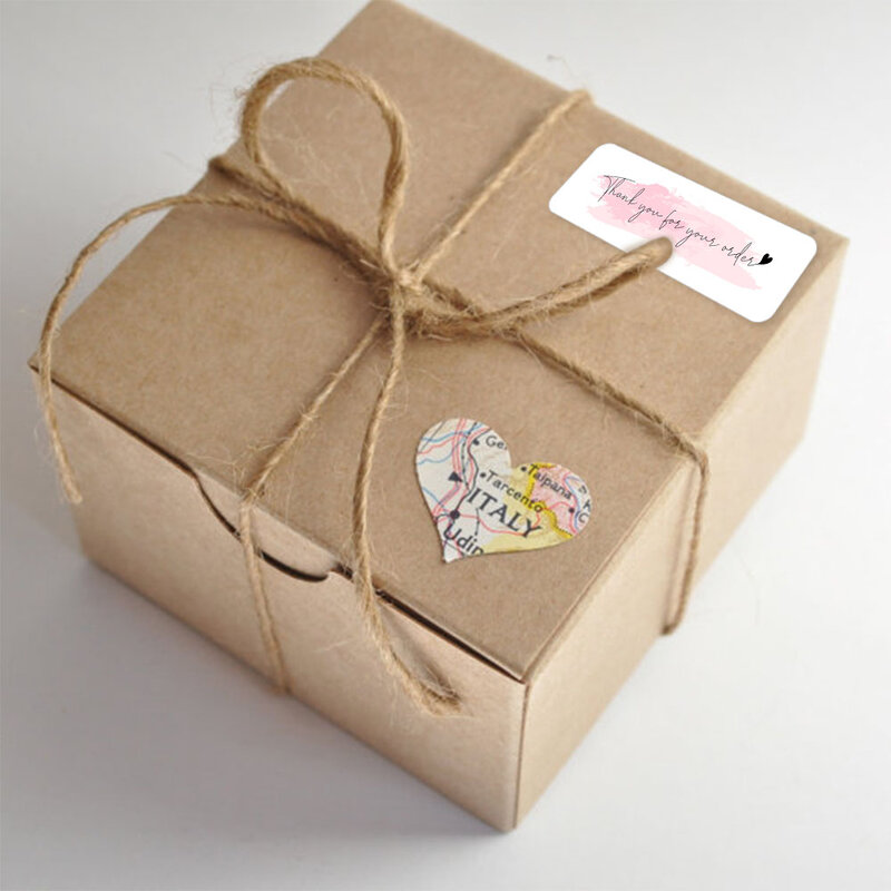 Etiquetas adhesivas de 1x3 pulgadas para sellado de sobres, pegatinas decorativas para pequeños negocios, suministro de papelería