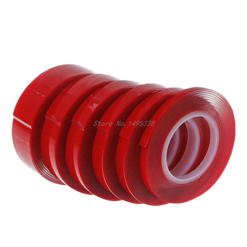 สีแดงคู่สติกเกอร์กาวUltraความแข็งแรงสูงติดตั้งโปร่งใสไม่มีร่องรอยสติกเกอร์สำหรับรถAutoภายในคงที่