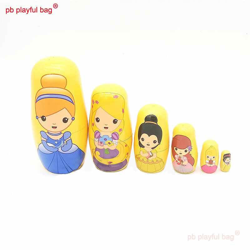 PB borsa giocosa gonna a sei strati principessa bambole russe regalo di natale giocattoli creativi per bambini decorazione artigianale in legno HG174