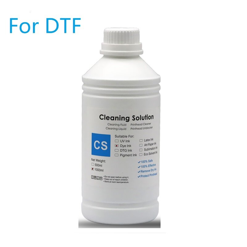 Nuovo liquido per la pulizia del detergente per inchiostro DTF liquido per la pulizia del tubo della testina di stampa della stampante a trasferimento diretto DTF