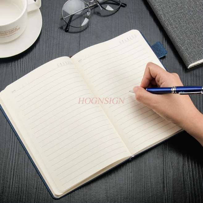 Cuaderno simple de negocios, Bloc de notas de papelería, trabajo de reunión, Manual retro grueso, diario