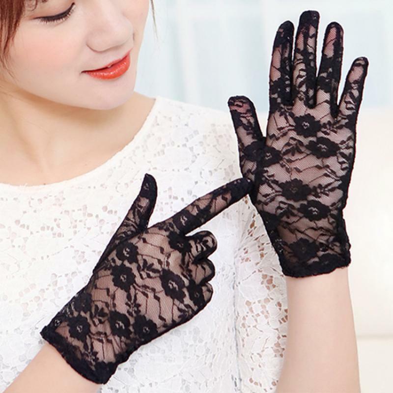 Кружевные перчатки, новые летние черные кружевные перчатки, женские сексуальные кружевные рандомные Ретро перчатки для вождения