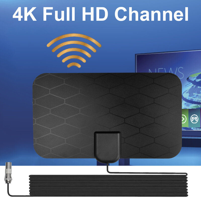 Antena Hdtv de alta ganancia 4K25DB, antena digital de Tv interior, amplificador de alta definición, DVB-T2 satelital, transparente