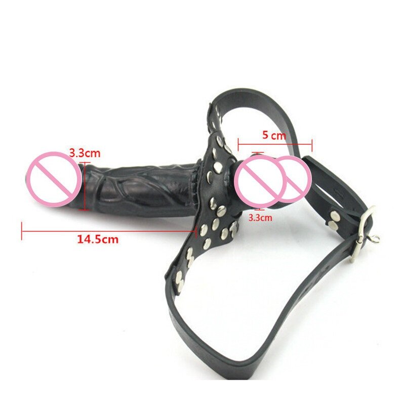 Strapon Double Dildo For Women Couple Anal Plug Leather Harness Gag Open Mouth Bondage Sex Toys For Lesbian Stimulator Products