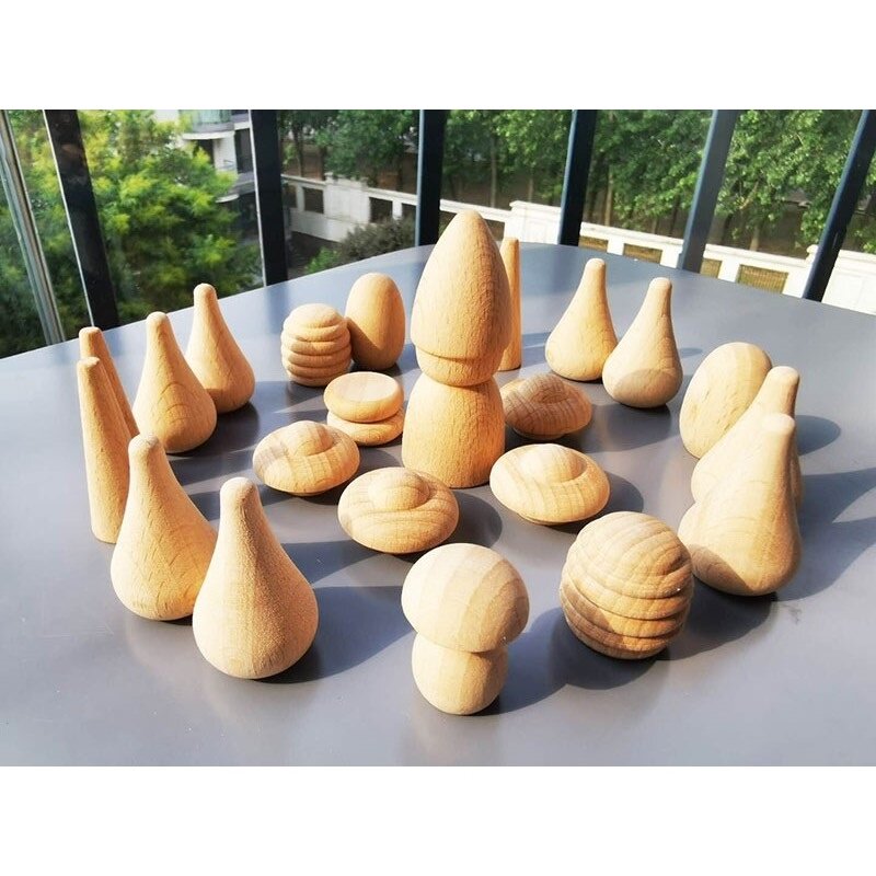 Handmade Unpainted Bonecas De Madeira De Faia, Peças Soltas, Pintura DIY, Favo De Mel De Madeira, Cogumelos, Cones, Gotas, Acorn, Brinquedo Criativo