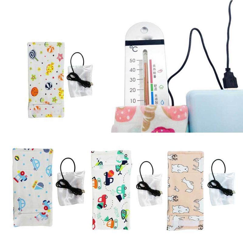 USB 우유 따뜻한 절연 가방 휴대용 여행 컵 따뜻한 아기 수유 병 커버 따뜻한 히터 가방 유아 젖병 가방