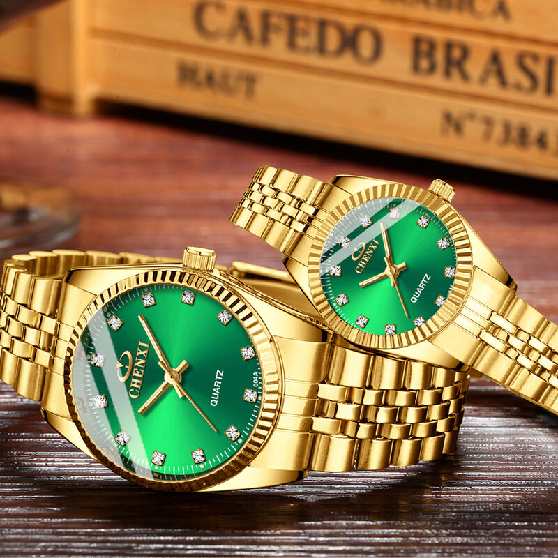 Reloj de pulsera de cuarzo dorado para hombre, cronógrafo de acero inoxidable, marca superior de lujo, regalo