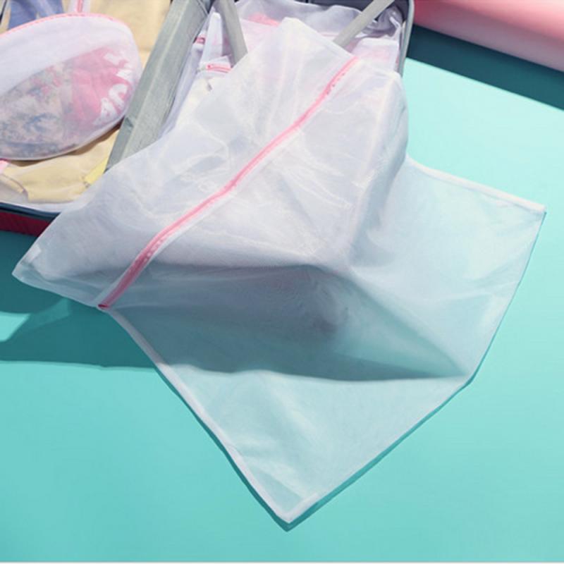 Bolsas de malla con cremallera para lavado de ropa, red de protección plegable, gruesa, delicada, ropa interior, lavadora, 3 tamaños