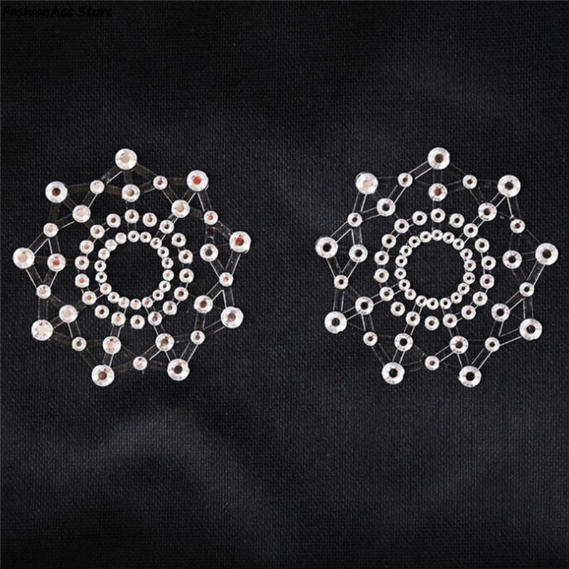 1Pair/set Self Adhesive Sexy Products Nipple Cover Stickers Chest Pastie Breast Bras Rhinestone Nipple Accessories Padding
