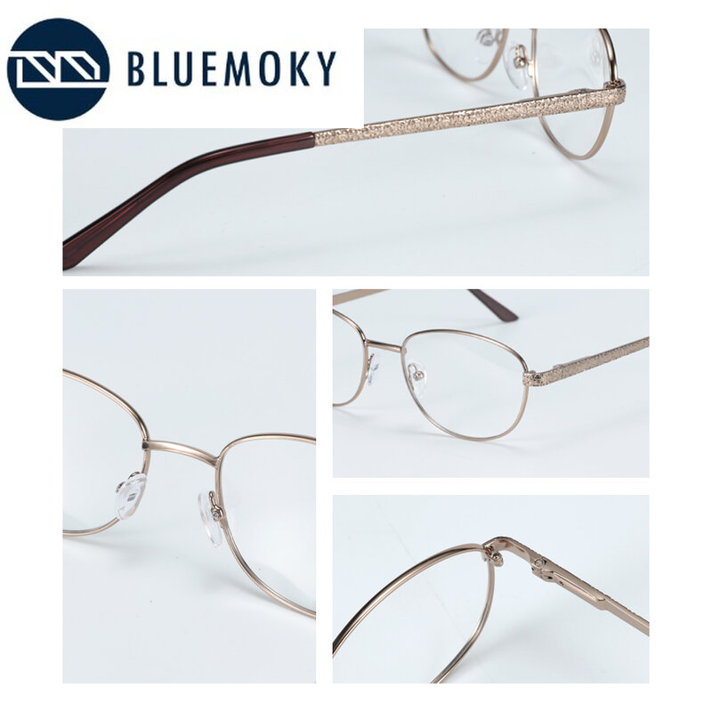 BLUEMOKY-نظارات طبية للنساء ، عدسات فوتوكروميك ، وصفة طبية ، إطارات بيضاوية صغيرة ، قصر النظر ، مضاد للضوء الأزرق