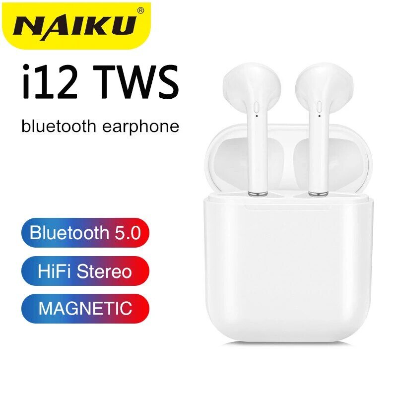 NAIKU-auriculares TWS i9s i12, inalámbricos por Bluetooth 5,0, auriculares estéreo deportivos con botón táctil para teléfonos inteligentes Xiaomi, Huawei y Samsung