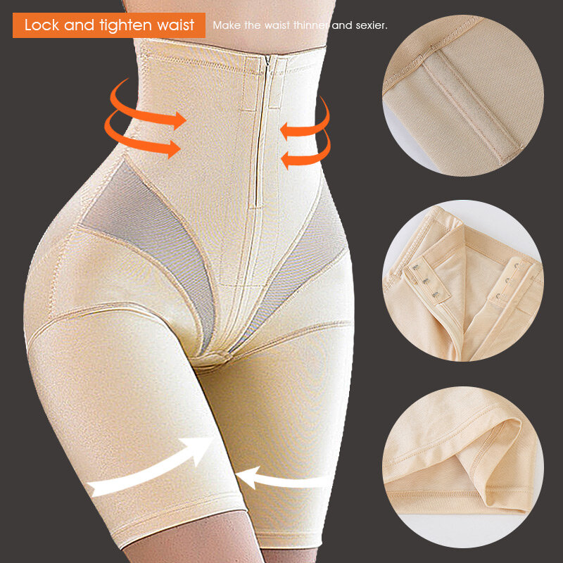 Vrouwen Tummy Controle Shapewear Slipje Shorts Plus Size Butt Lifter Hoge Stretch Naadloze Afslanken Kant Taille Trainer Body Shaper
