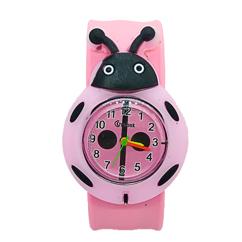 Reloj de pulsera de cuarzo deportivo para niños y niñas, accesorio de buena calidad con diseño de mariquita y abeja de dibujos animados, regalo para estudiantes