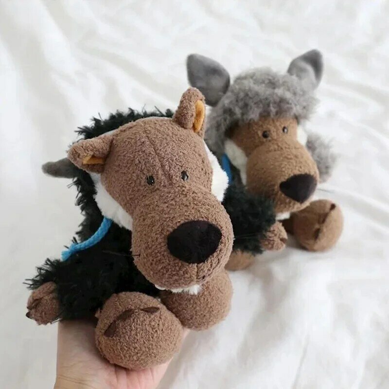 귀여운 양의 옷 25cm 늑대 화이트 블랙 그레이 플러시 장난감, 귀여운 만화 동물 인형 홈 인테리어, 어린이 선물