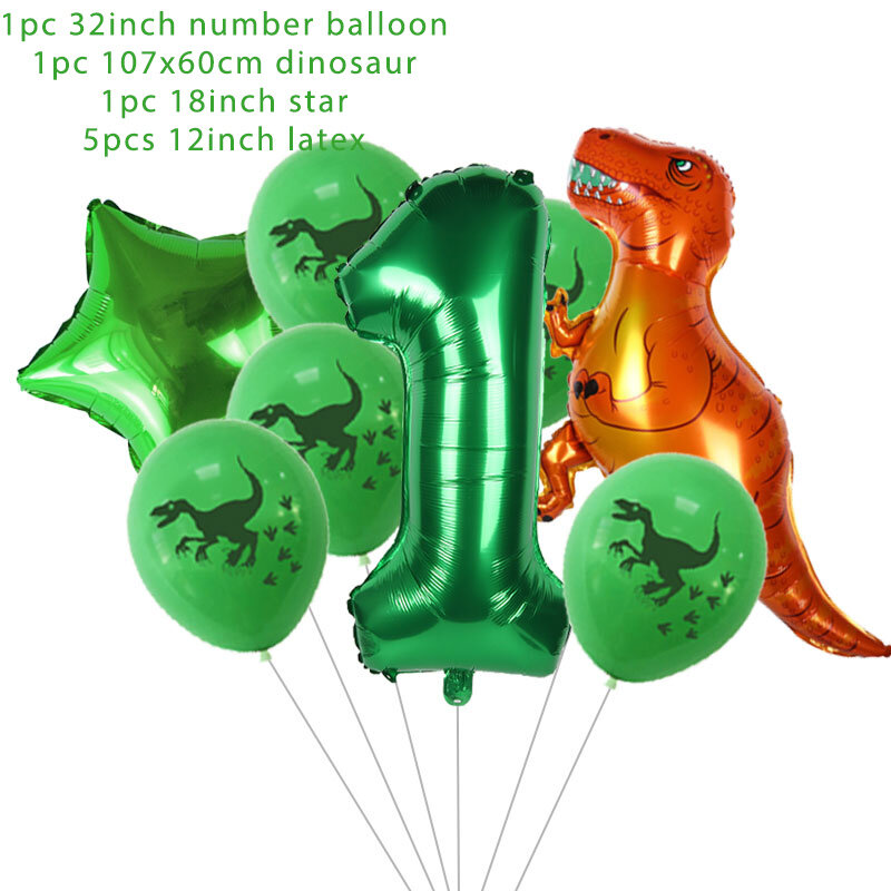 Dinosaurus Party Ballon Bunting Garland 1st Verjaardag Jongen Roar Verjaardagsfeestje Gunsten Geschenken Jungle Safari Dino Party Decoraties