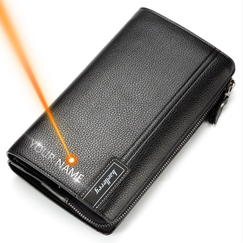 Baellerry-대용량 남성 클러치 백 지갑, 휴대폰 포켓, 패스 카드 포켓, 남성용 고품질 다기능 지갑