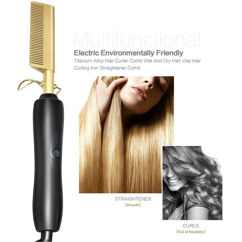 2021 venda quente cabelo em linha reta styler ondulação ferro modelador de cabelo pente