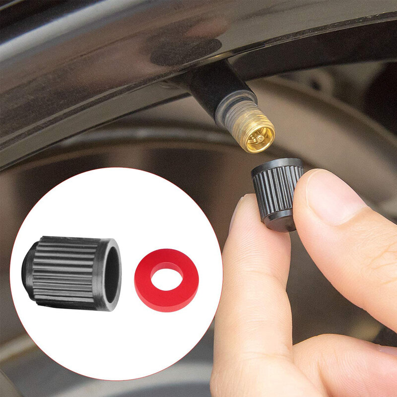 AUTCOAT-Tampas de válvula de pneu com O Rubber Ring, capas universais para carros, SUVs, bicicletas, caminhões, motocicletas