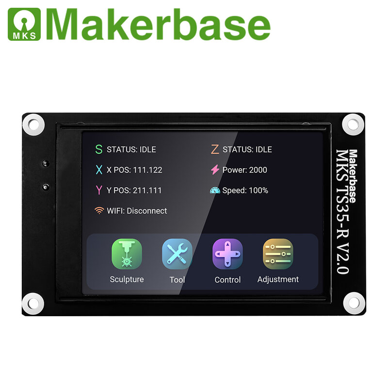 Makerbase MKS DLC32 Grbl Controller Bekerja untuk Laser & CNC dengan ESP32 WIFI dan TS35/24 Layar Sentuh untuk Mesin Ukiran Laser