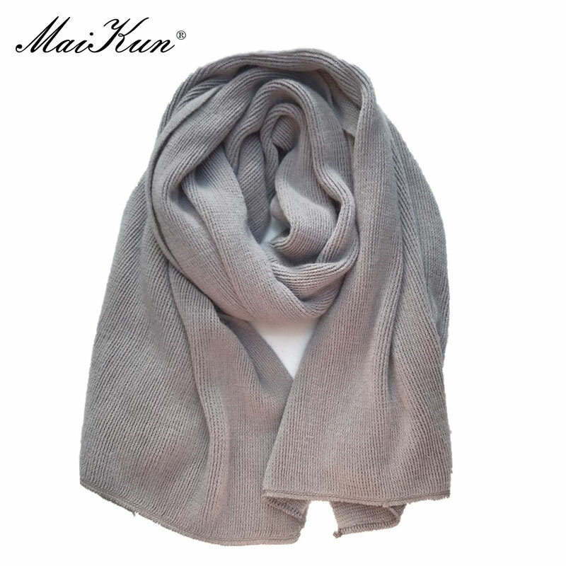 Maikun – écharpe épaisse et chaude pour femmes, couleur Pure, dames, Imitation cachemire, écharpe noire, hiver pour augmenter l'ahawl