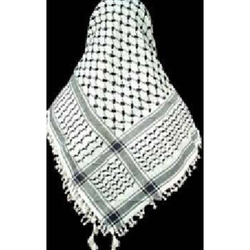 Шарф военный Shemagh Desert kэффективей, шейный шарф, белый арабский шарф, Искусственный шарф