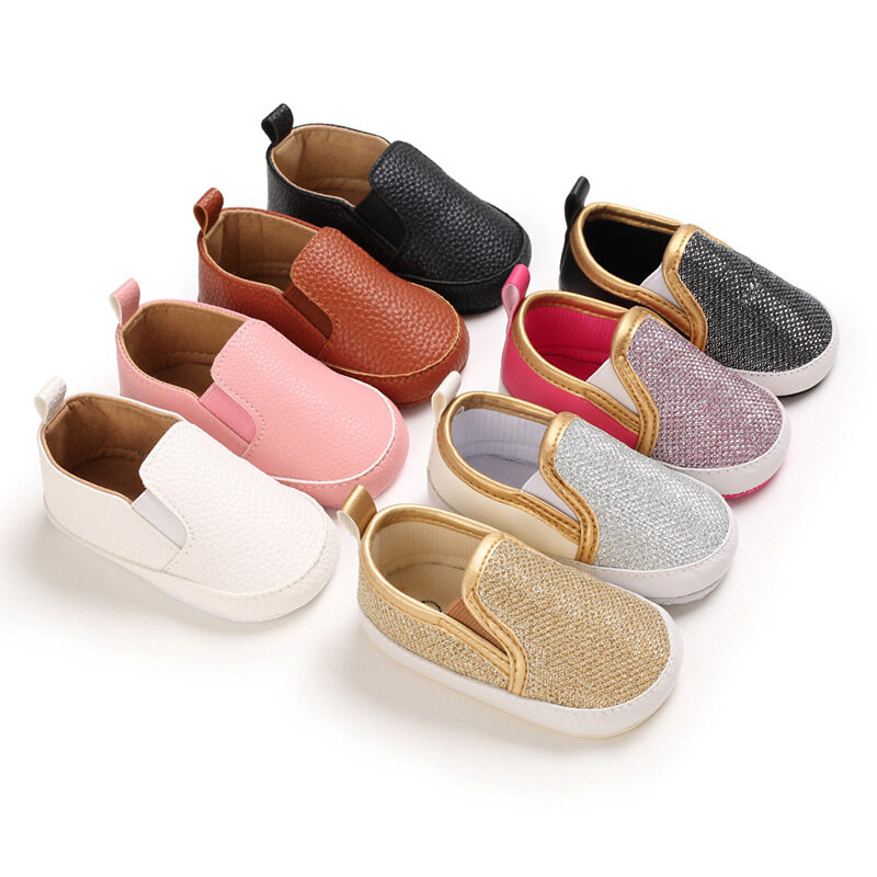 Chaussures en cuir PU à semelle souple pour bébé, souliers pour enfant, nouveau-né, garçon, fille, décontracté, premiers pas, mocassins, 0 à 18 mois, nouveau