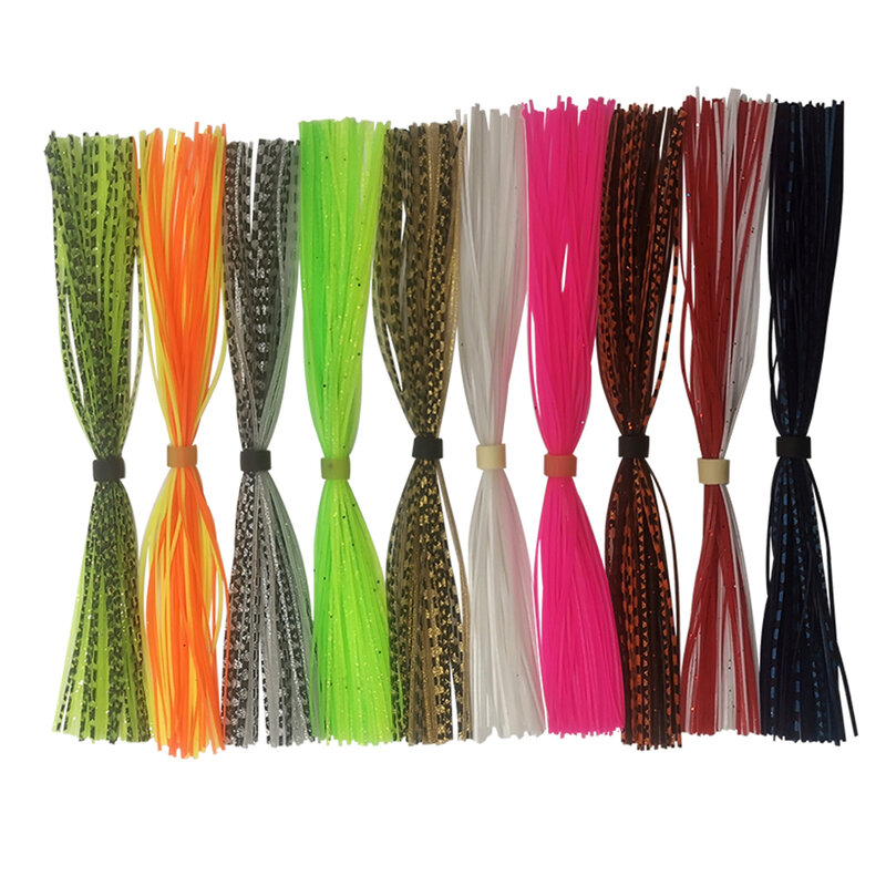 5pcs/lot 44 strands/bundle silicon skirts fishing lure Fishing Accessories  silk Rubber skirt tying material Buzzbaits Spinner