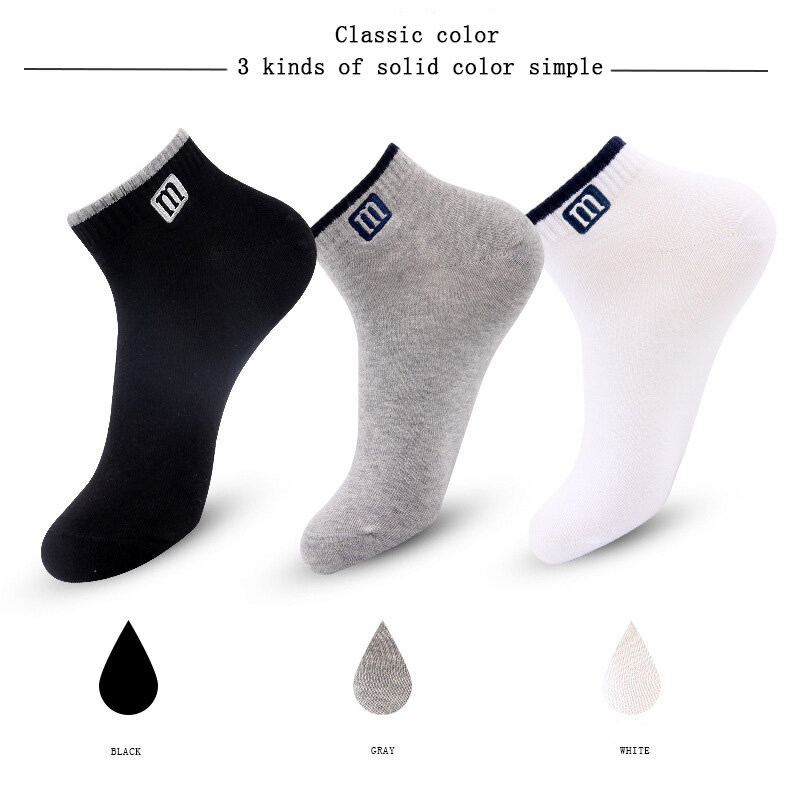3Pairs New Men's Socks Cotton Casual Breathable Business Short Socks Fashion Male Boat Socks Black White 3Pair/lot High Quality