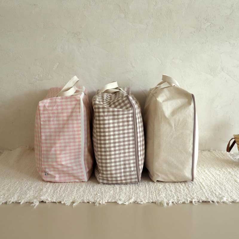 Urso dos desenhos animados eusable algodão jumbo lavanderia com zíper grande forte saco de armazenamento em casa de compras