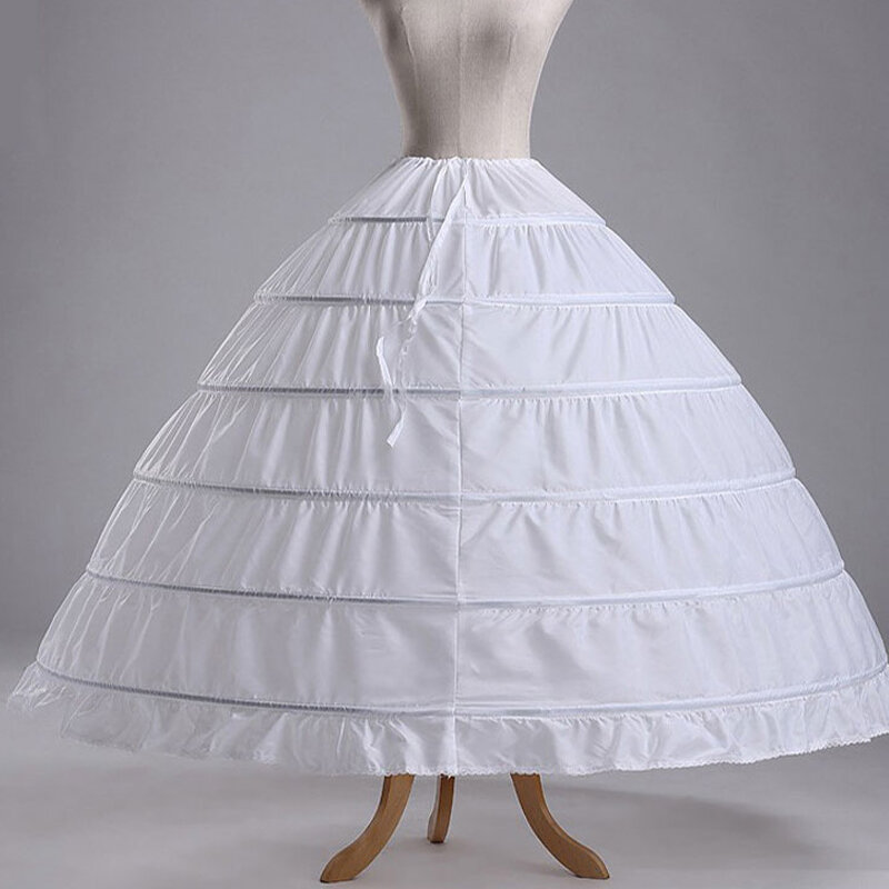 Venda quente 6 hoop petticoat underskirt para vestido de baile vestido de casamento roupa interior crinoline nupcial acessórios