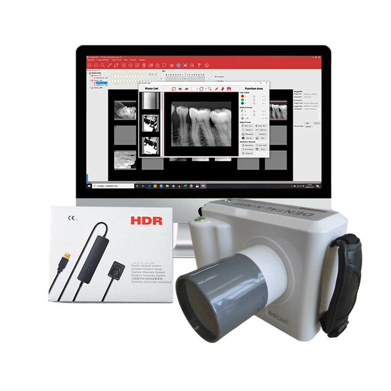 وحدة الأشعة السينية للأسنان عالية التردد شاشة رقمية محمولة تعمل باللمس X آلة الأشعة مع جهاز استشعار