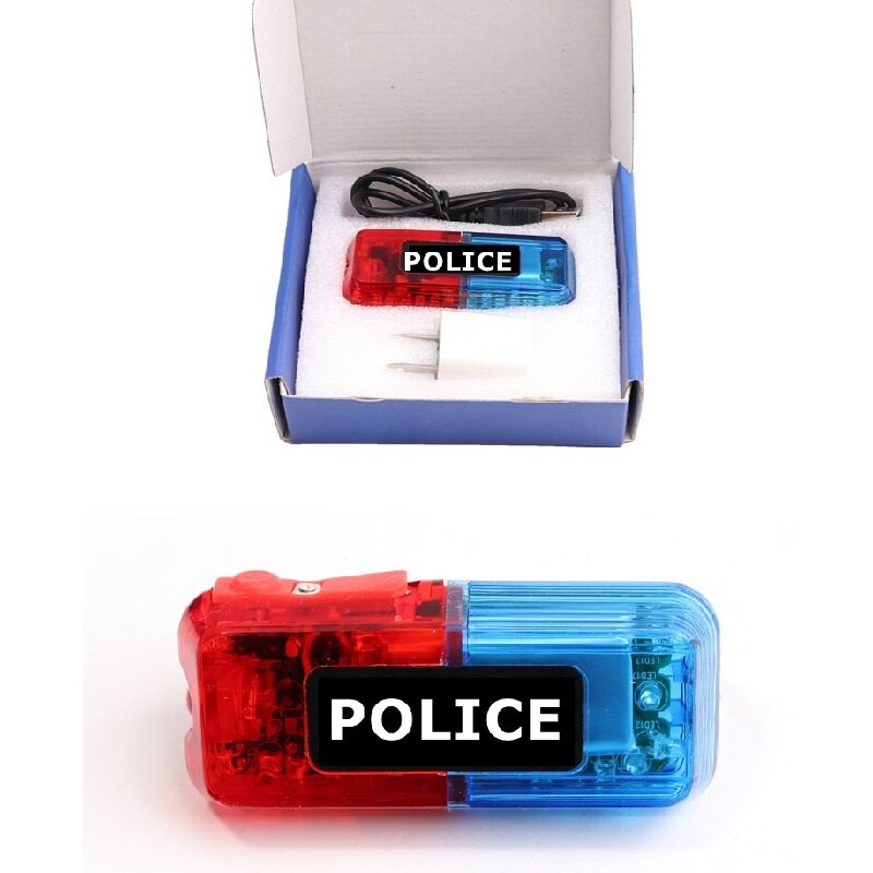 LED rosso e blu multifunzione lampeggiante spia di sicurezza stradale impermeabile spalla controllo manuale batteria incorporata