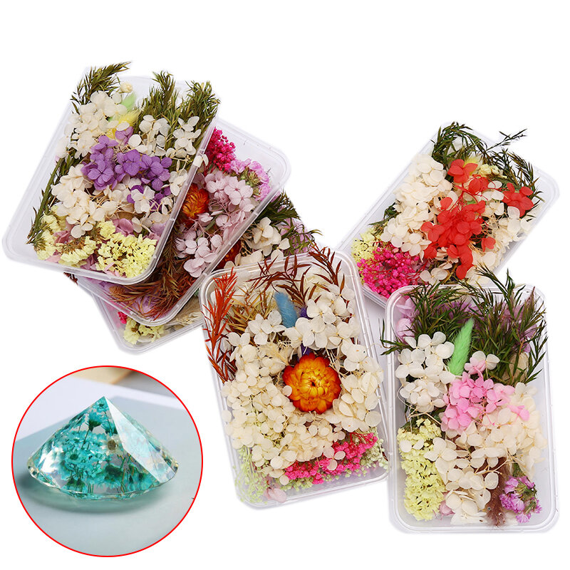 1Box  Dried Flowers Decoration Natural Floral Sticker 3D Dry Beauty Nail Art Decals Epoxy Mold DIY Filling Jewelry