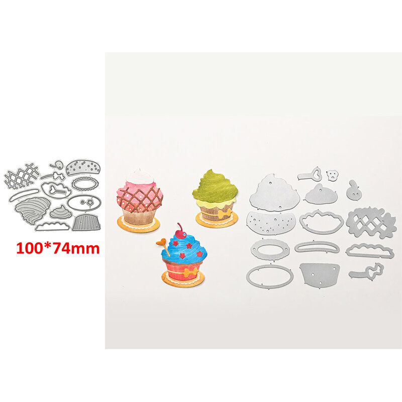 Matrices de découpe en métal, pour décoration de tasse de gâteau, Scrapbooking, cartes d'album en papier, artisanat, gaufrage, 2019