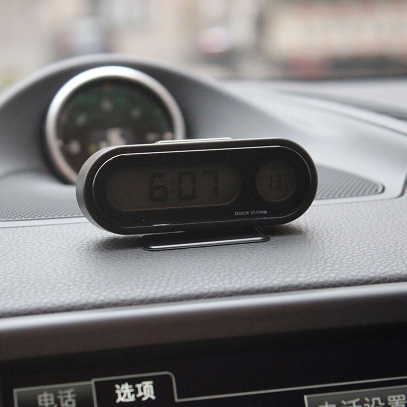 Jam tangan termometer, jam tangan elektronik LCD Digital mobil dengan lampu latar 8.2cm/3.23 inci x 3.8cm/1.49 inci
