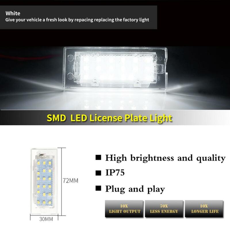 IJDM-Xenon Branco OEM License Plate Light, sem erros, 3W, LED completo, apto para 2004-2009, BMW E83, X3, para BMW 2001-2006, E53, X5, can-Bus