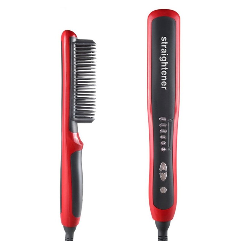 Multifunctional Hair Comb Brush Beard Straightener Hair Straighten Straightening Comb Hair Curler Quick Hair Styler For Men